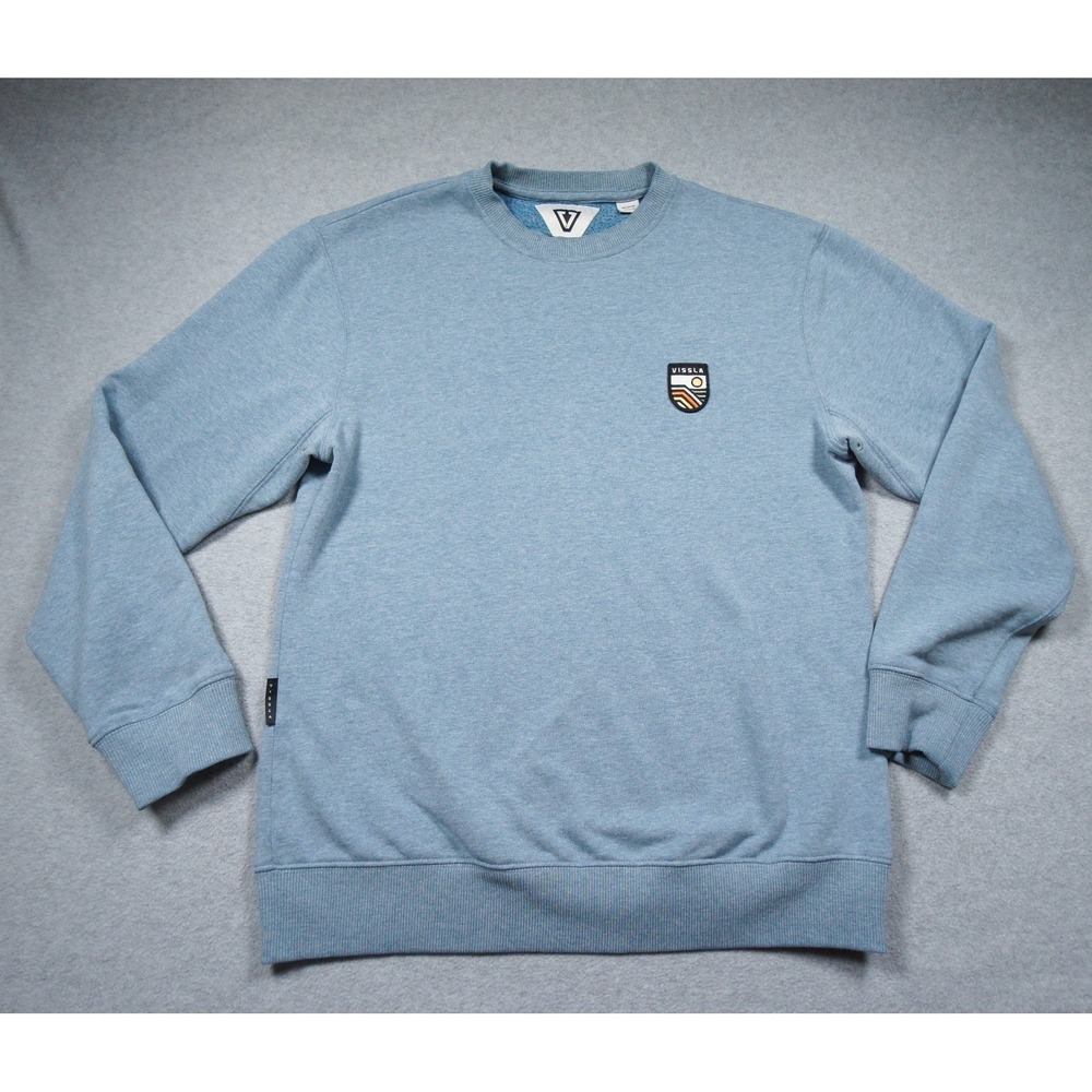 Vissla Sweatshirt Mens Medium Blue Crewneck Pullover Fleece Adult Casual Outdoor
